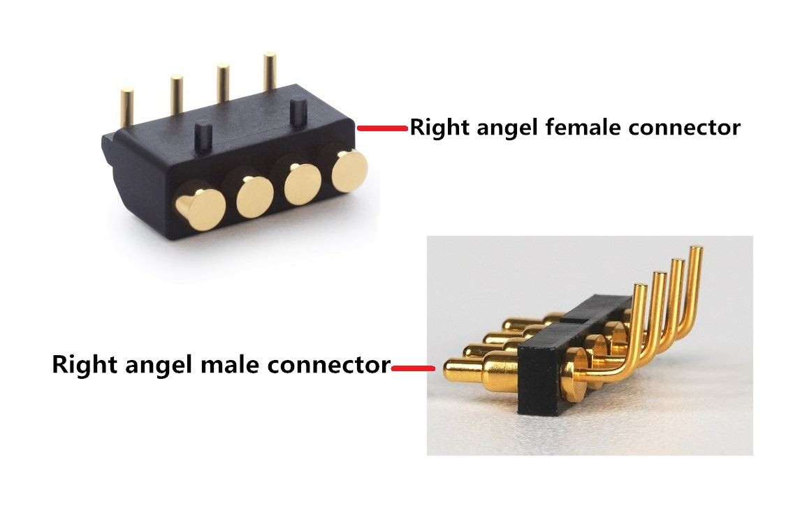 right angle male and female connector