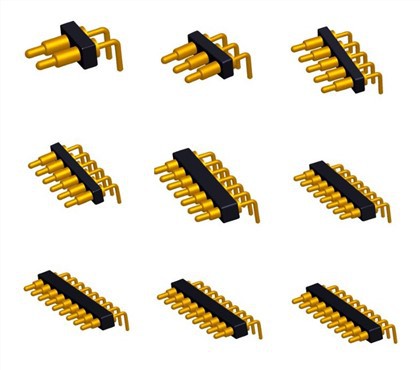 স্পিং-লোড করা ডান কোণ পোগো পিন সংযোগকারী